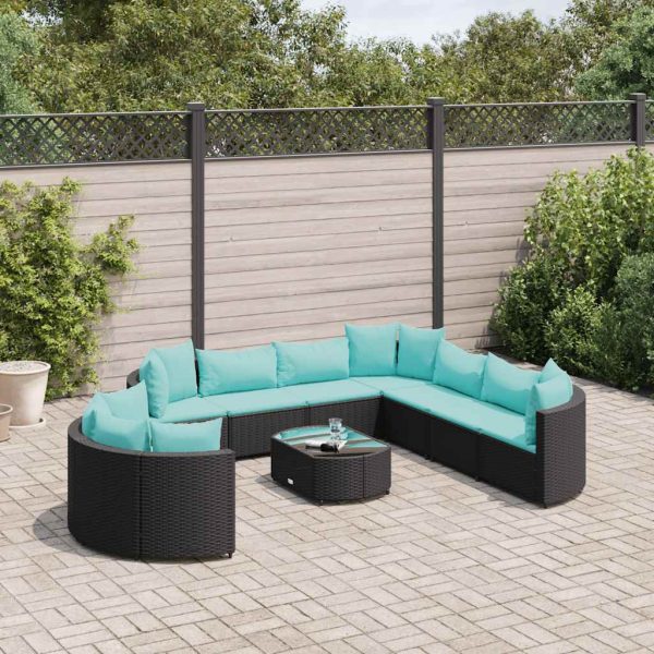 Loungeset Met Kussens Poly Rattan - Afbeelding 16