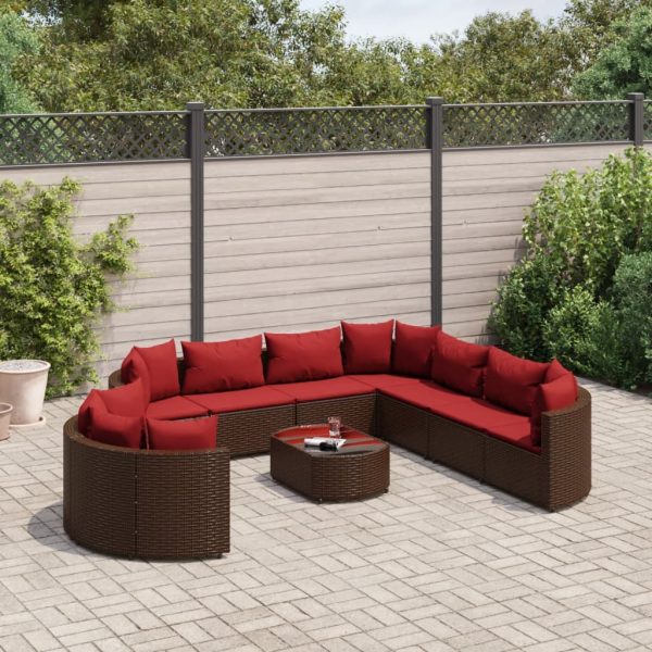 Loungeset Met Kussens Poly Rattan - Afbeelding 19