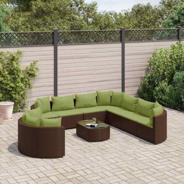 Loungeset Met Kussens Poly Rattan - Afbeelding 13