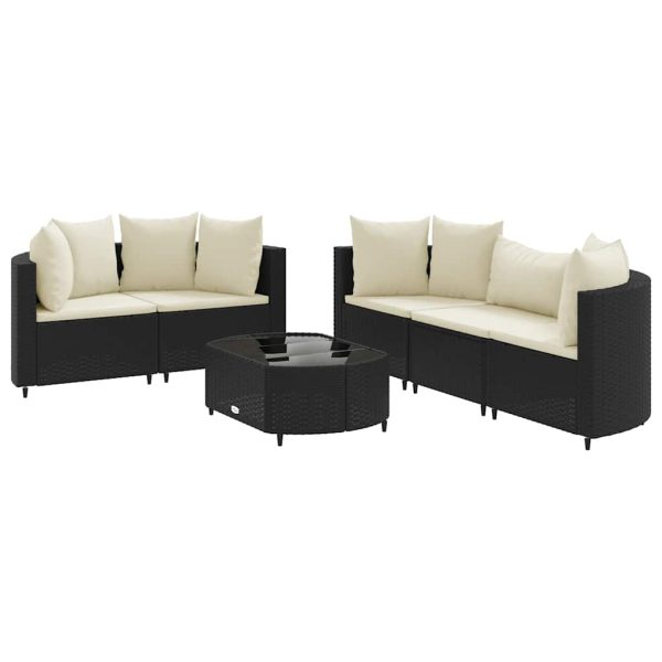 Loungeset Met Kussens Poly Rattan - Afbeelding 2