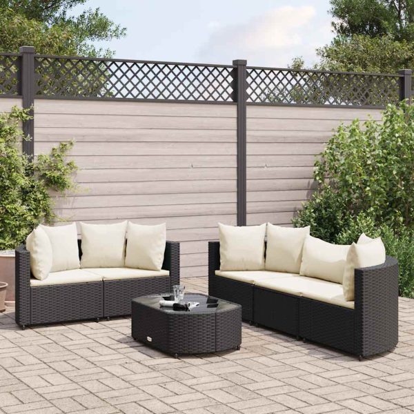 Loungeset Met Kussens Poly Rattan