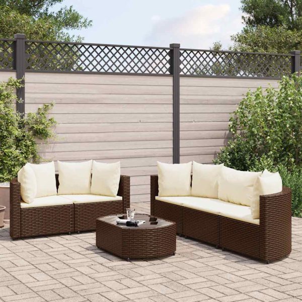 Loungeset Met Kussens Poly Rattan - Afbeelding 18