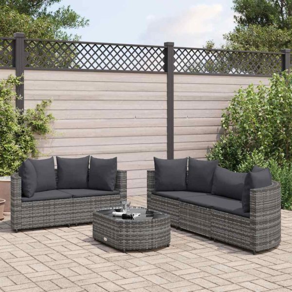 Loungeset Met Kussens Poly Rattan - Afbeelding 16