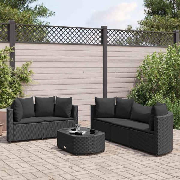 Loungeset Met Kussens Poly Rattan - Afbeelding 15