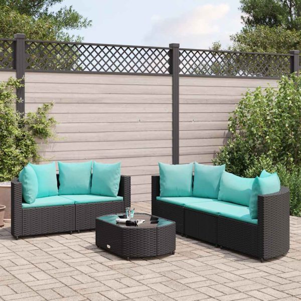 Loungeset Met Kussens Poly Rattan - Afbeelding 17