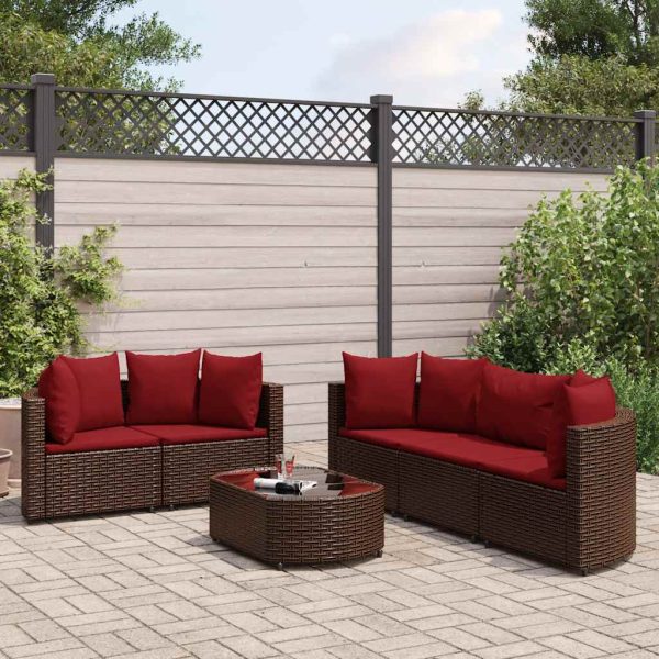 Loungeset Met Kussens Poly Rattan - Afbeelding 13