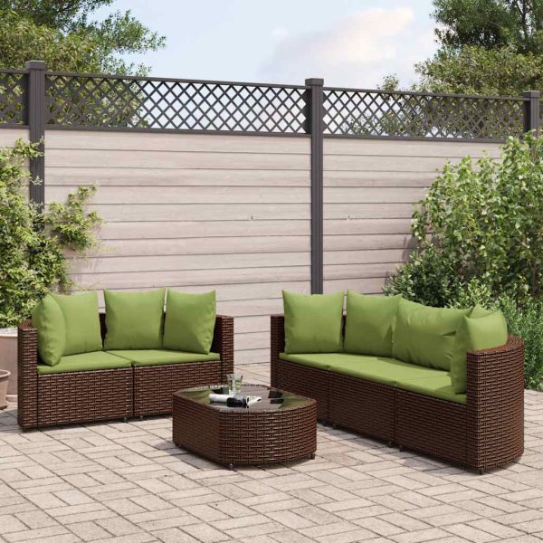 Loungeset Met Kussens Poly Rattan - Afbeelding 19