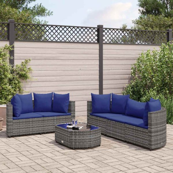 Loungeset Met Kussens Poly Rattan - Afbeelding 14