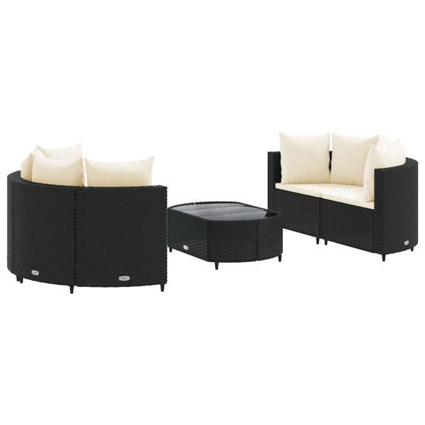 Loungeset Met Kussens Poly Rattan - Afbeelding 2