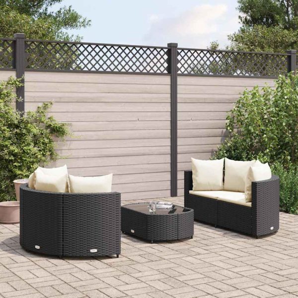 Loungeset Met Kussens Poly Rattan