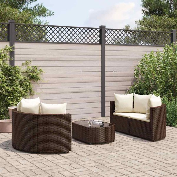 Loungeset Met Kussens Poly Rattan - Afbeelding 15