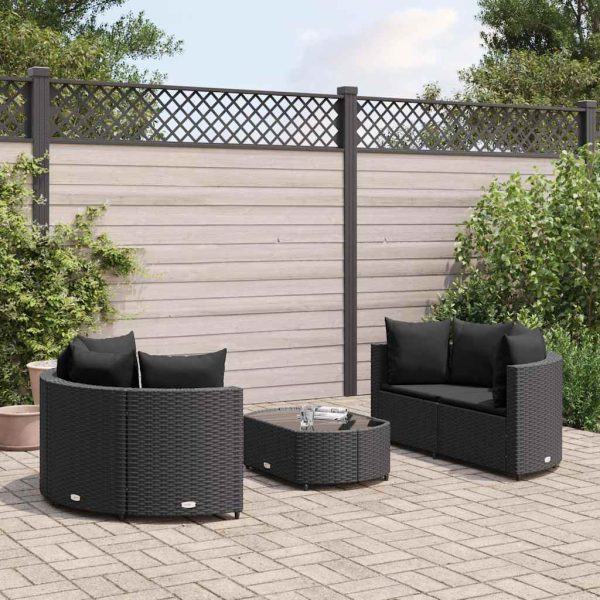 Loungeset Met Kussens Poly Rattan - Afbeelding 16