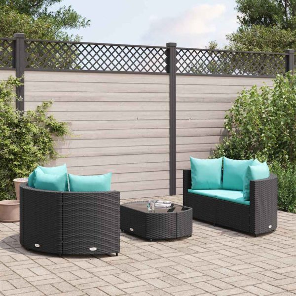 Loungeset Met Kussens Poly Rattan - Afbeelding 11