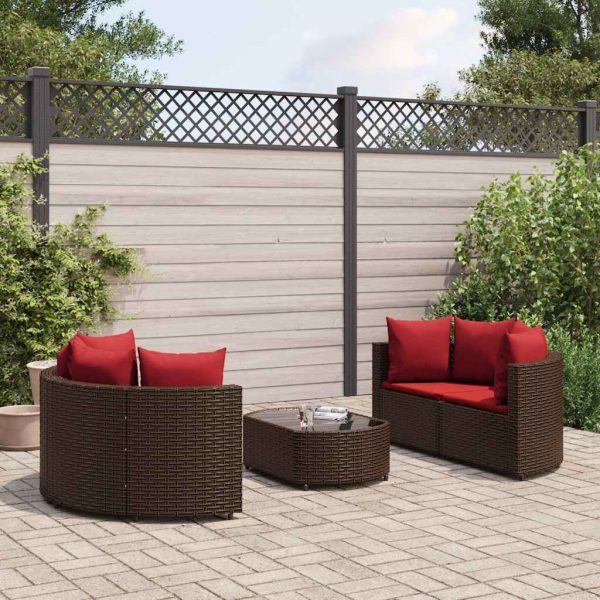 Loungeset Met Kussens Poly Rattan - Afbeelding 14