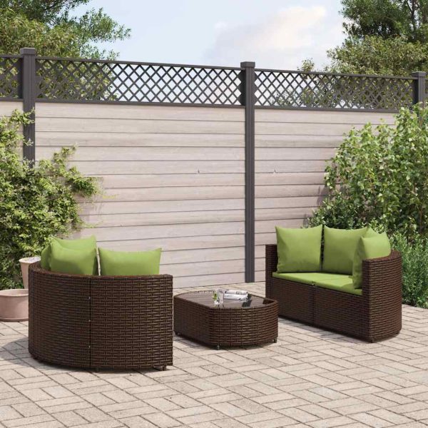 Loungeset Met Kussens Poly Rattan - Afbeelding 12