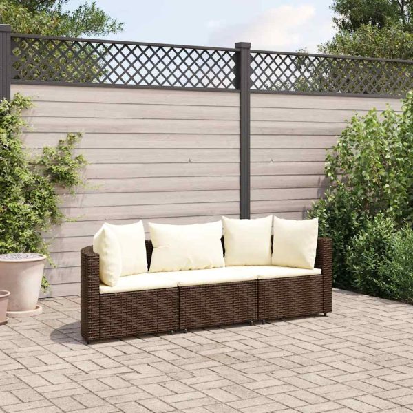 Loungeset Met Kussens Poly Rattan - Afbeelding 13