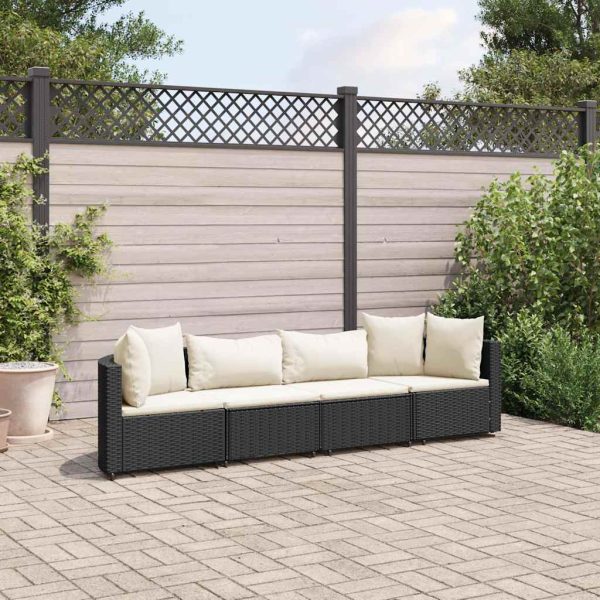 Loungeset Met Kussens Poly Rattan - Afbeelding 14