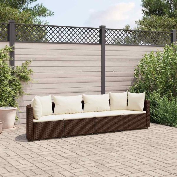 Loungeset Met Kussens Poly Rattan - Afbeelding 24