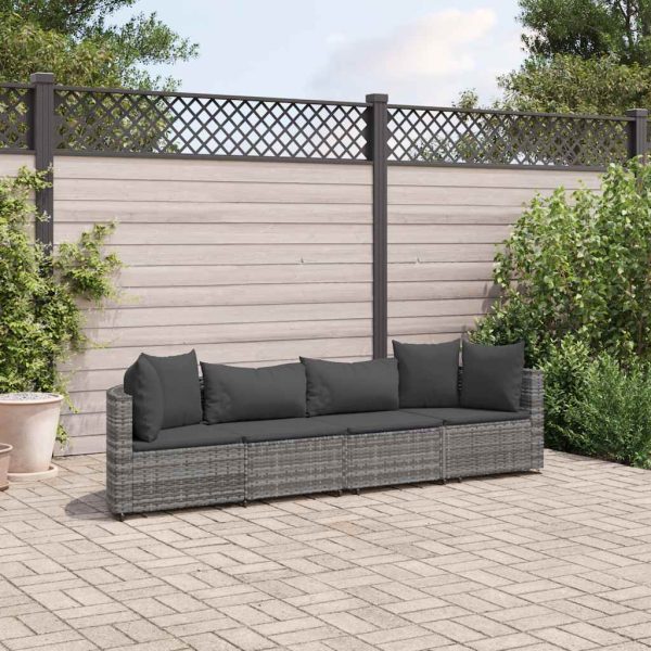 Loungeset Met Kussens Poly Rattan - Afbeelding 18