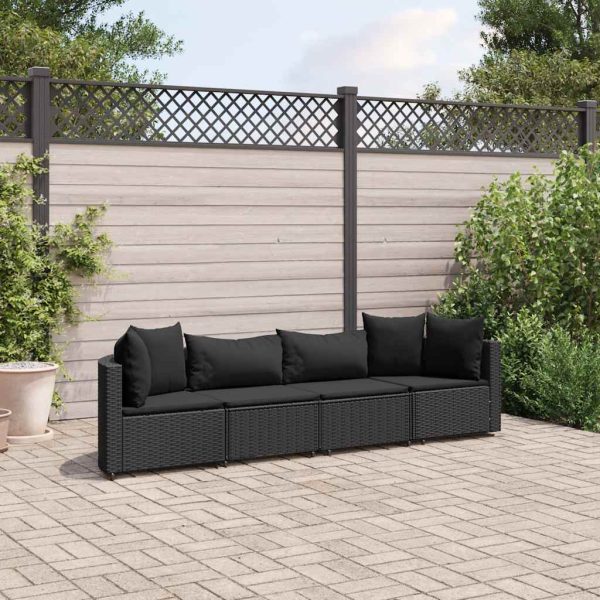 Loungeset Met Kussens Poly Rattan - Afbeelding 17