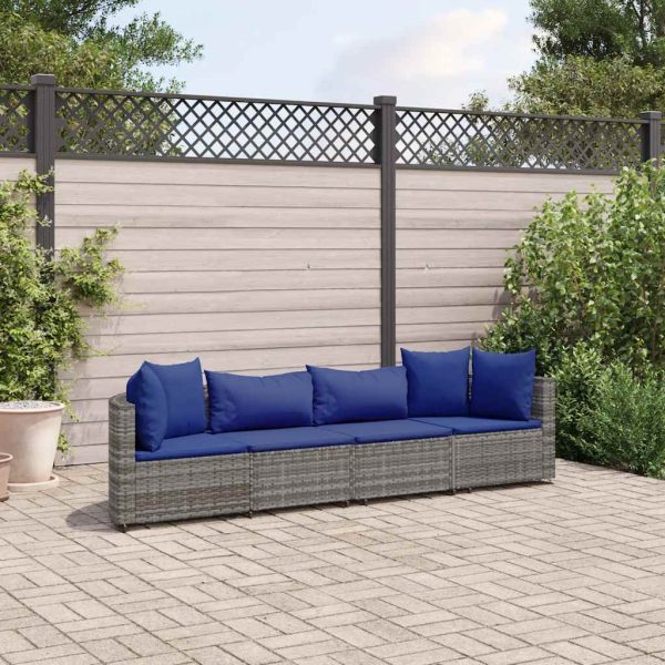 Loungeset Met Kussens Poly Rattan - Afbeelding 10