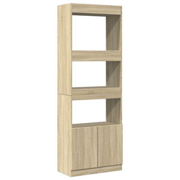 Hoge Kast 63X33X Bewerkt Hout Kleurig Sonoma Eiken - Afbeelding 2