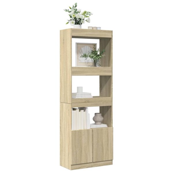 Hoge Kast 63X33X Bewerkt Hout Kleurig Sonoma Eiken - Afbeelding 4