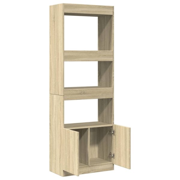 Hoge Kast 63X33X Bewerkt Hout Kleurig Sonoma Eiken - Afbeelding 8