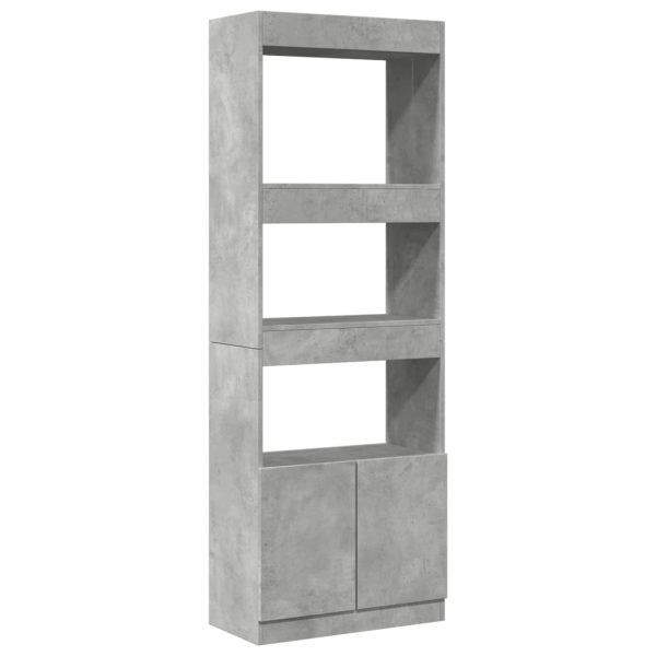 Hoge Kast 63X33X Bewerkt Hout Betongrijs - Afbeelding 2