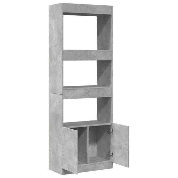 Hoge Kast 63X33X Bewerkt Hout Betongrijs - Afbeelding 8