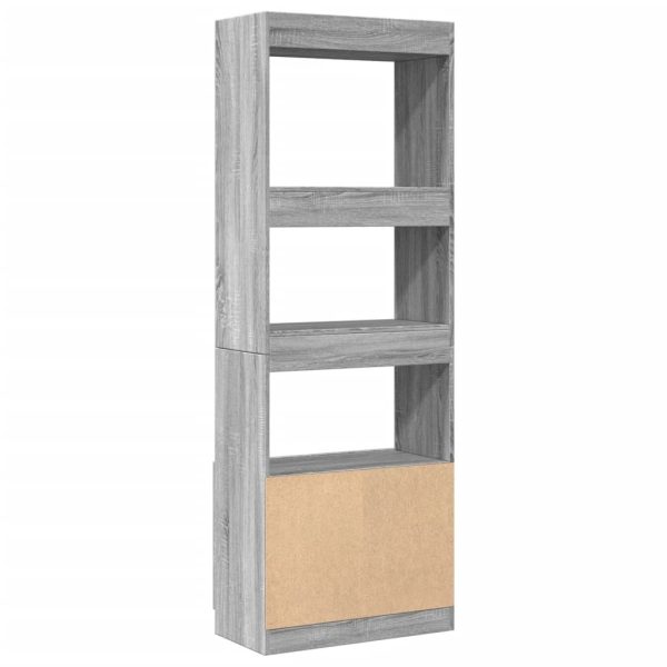 Hoge Kast 63X33X Bewerkt Hout Eikenkleurig Grijs Sonoma - Afbeelding 7