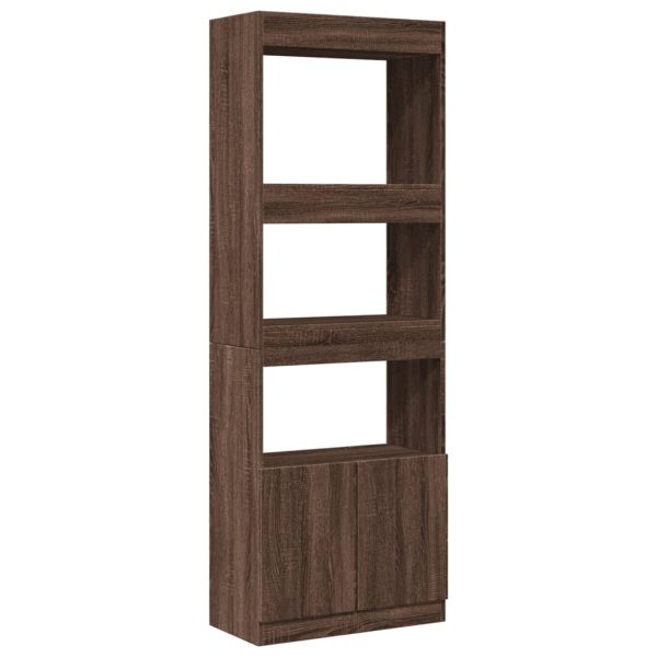 Hoge Kast 63X33X Bewerkt Hout Ig Bruin Eikenkleur - Afbeelding 2