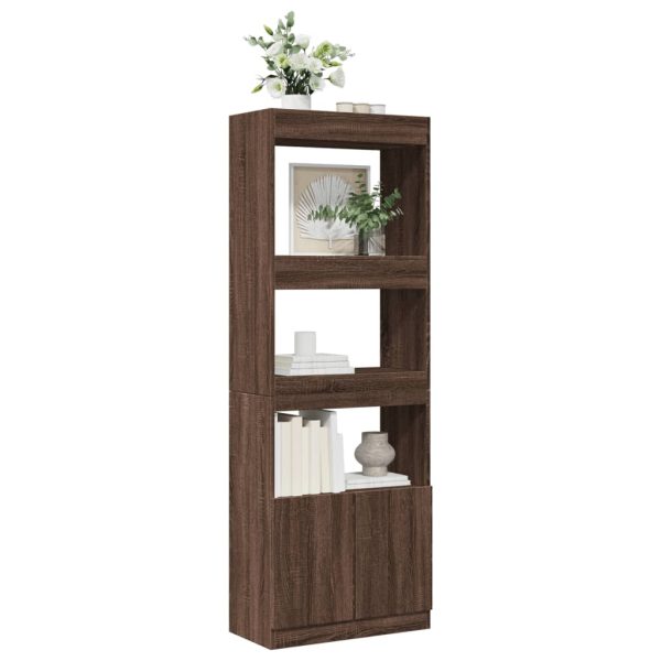 Hoge Kast 63X33X Bewerkt Hout Ig Bruin Eikenkleur - Afbeelding 4