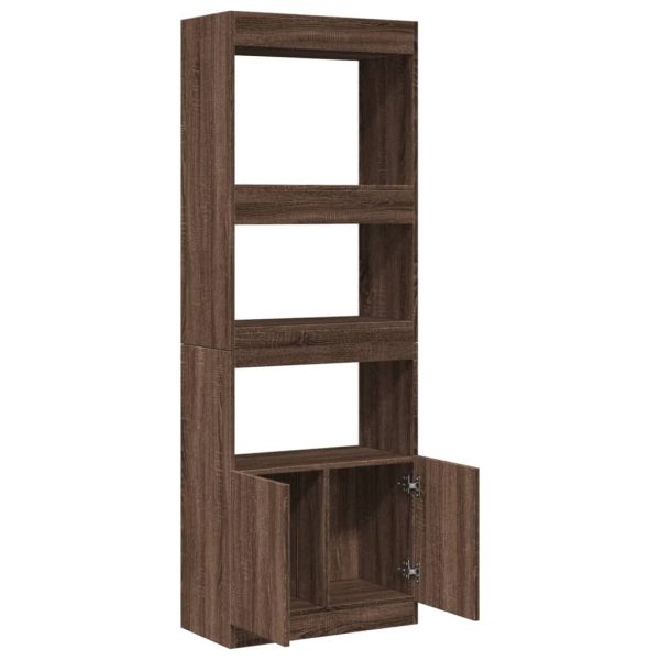 Hoge Kast 63X33X Bewerkt Hout Ig Bruin Eikenkleur - Afbeelding 8