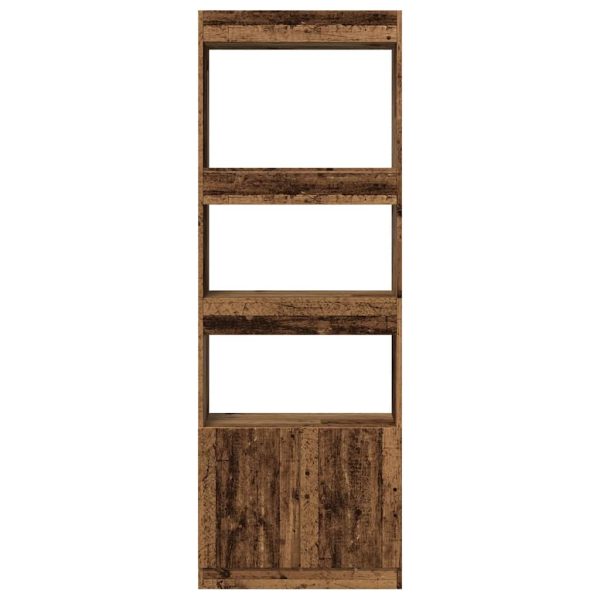 Hoge Kast 63X33X Bewerkt Hout Kleurig Oud Hout - Afbeelding 5