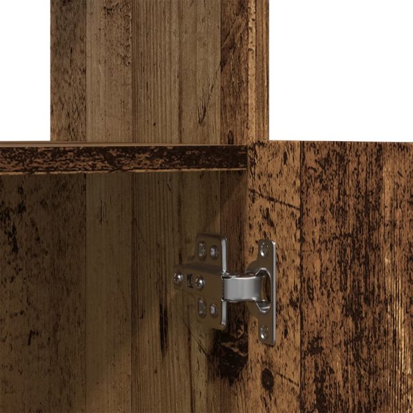 Hoge Kast 63X33X Bewerkt Hout Kleurig Oud Hout - Afbeelding 10