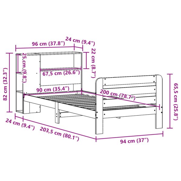 Bedframe Zonder Matras Massief Grenenhout - Afbeelding 12