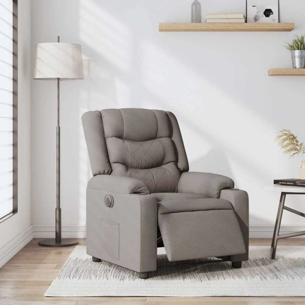 Fauteuil Verstelbaar Elektrisch Stof Taupe - Afbeelding 2