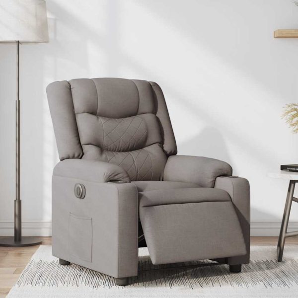 Fauteuil Verstelbaar Elektrisch Stof Taupe - Afbeelding 3