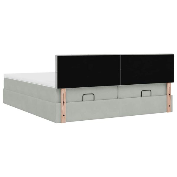 Ottoman Bed Met Matrassen En Led's 160X200Cm Fluweel - Afbeelding 12