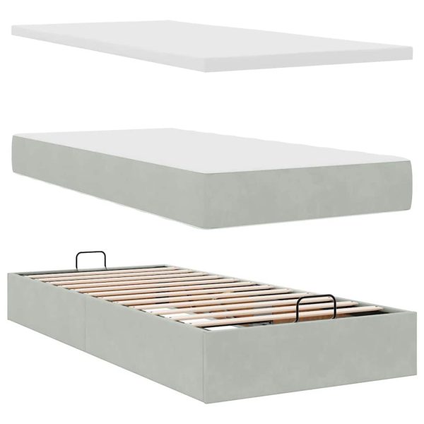 Ottoman Bed Met Matrassen En Led's 160X200Cm Fluweel - Afbeelding 9