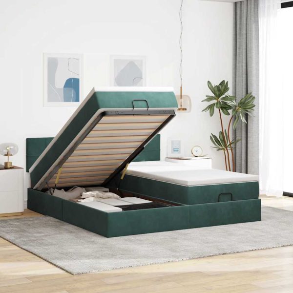 Ottoman Bed Met Matrassen En Led's 160X200Cm Fluweel - Afbeelding 16