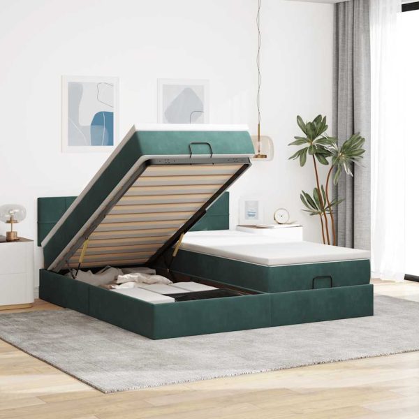 Ottoman Bed Met Matrassen En Led's 160X200Cm Fluweel - Afbeelding 21