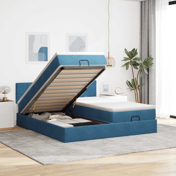 Ottoman Bed Met Matrassen En Led's 160X200Cm Fluweel - Afbeelding 20