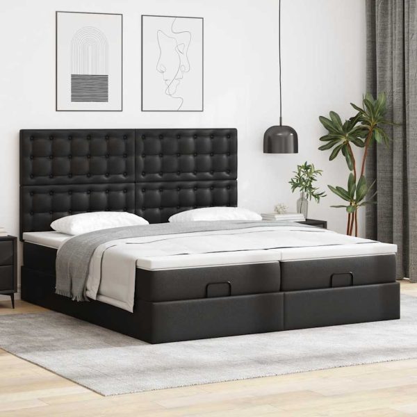 Ottoman Bed Met Matrassen 160X200Cm Kunstleer - Afbeelding 3