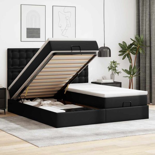 Ottoman Bed Met Matrassen 160X200Cm Kunstleer