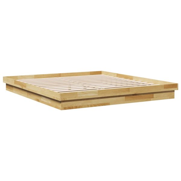 Bedframe Zonder Matras Massief Hout Eiken - Afbeelding 3