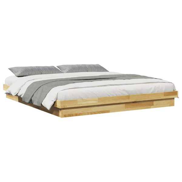 Bedframe Zonder Matras Massief Hout Eiken - Afbeelding 5