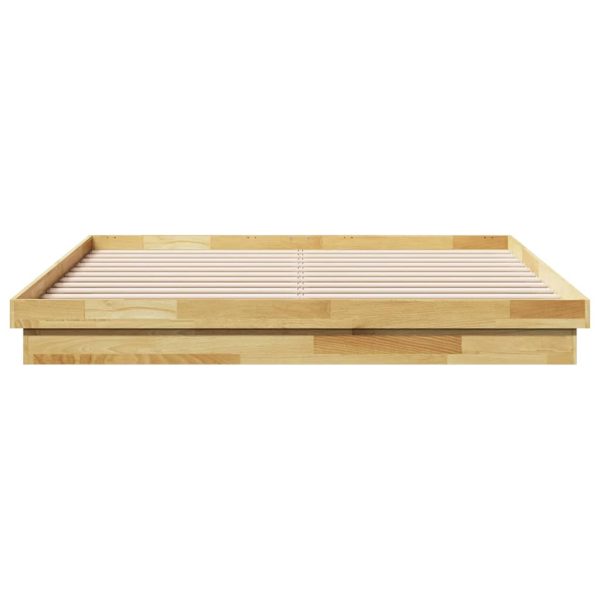 Bedframe Zonder Matras Massief Hout Eiken - Afbeelding 6