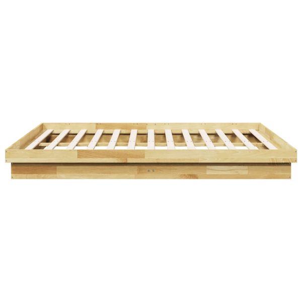 Bedframe Zonder Matras Massief Hout Eiken - Afbeelding 7